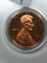 Lincoln Cent 1981 T 2 Proof In Hard Plastic Case Deep Red Cameo