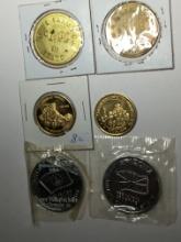 Collectors Token Lot States Copper Silver And More 5 Tokens Coins