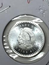 Aztec 1/10th oz Silver Coin .999 Fine Gem Beauty