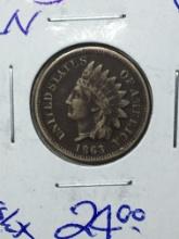 1863 Indian Head Cent Copper Nickel