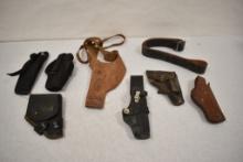 Seven Holsters & One Leather Belt