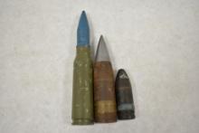 Three WWII Collectible Dwat Projectiles & Casing