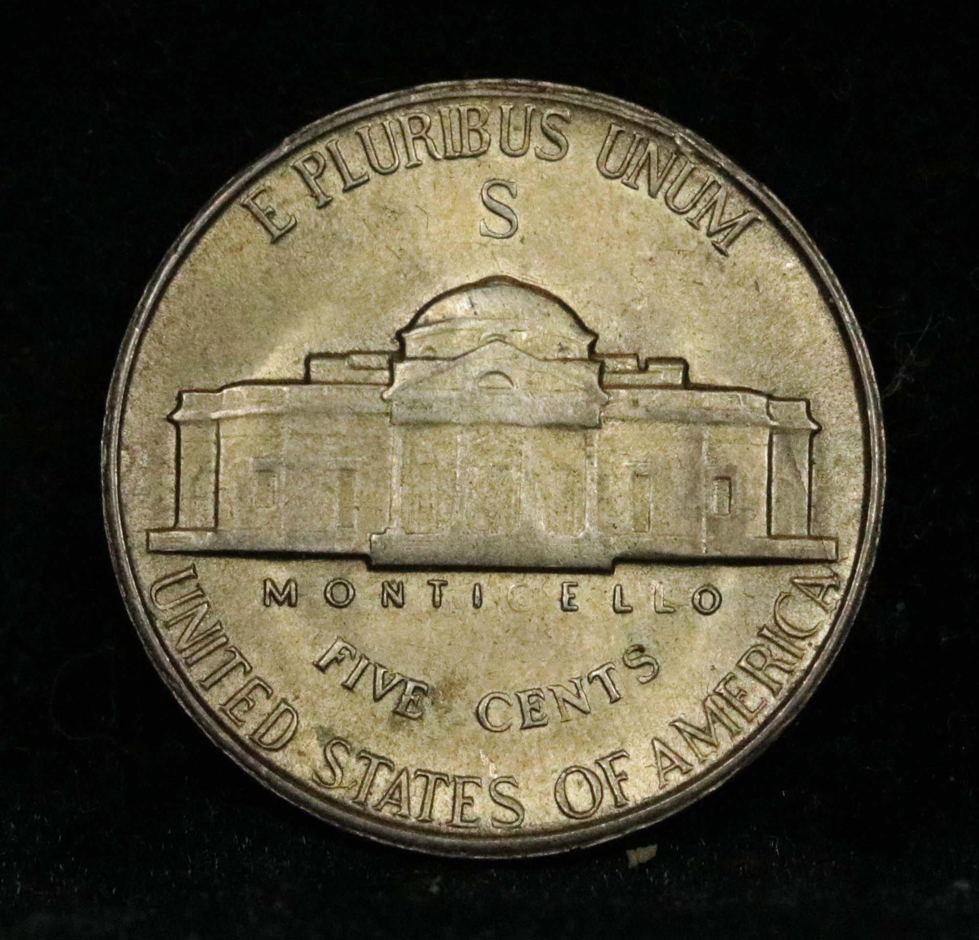 WWII Emergency Currency 1944-s Jefferson Nickel 5c Silver War Nickel Grades Select Unc