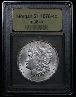 ***Auction Highlight*** Scarce 1878-cc Morgan Dollar $1 Vam 9 Graded Choice+ Unc by USCG PQ (fc)