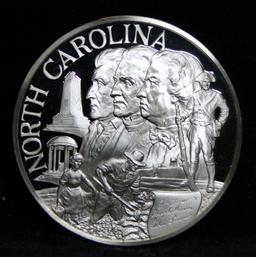 1976 Franklin Mint .925 Fine Sterling Silver Proof Round North Carolina