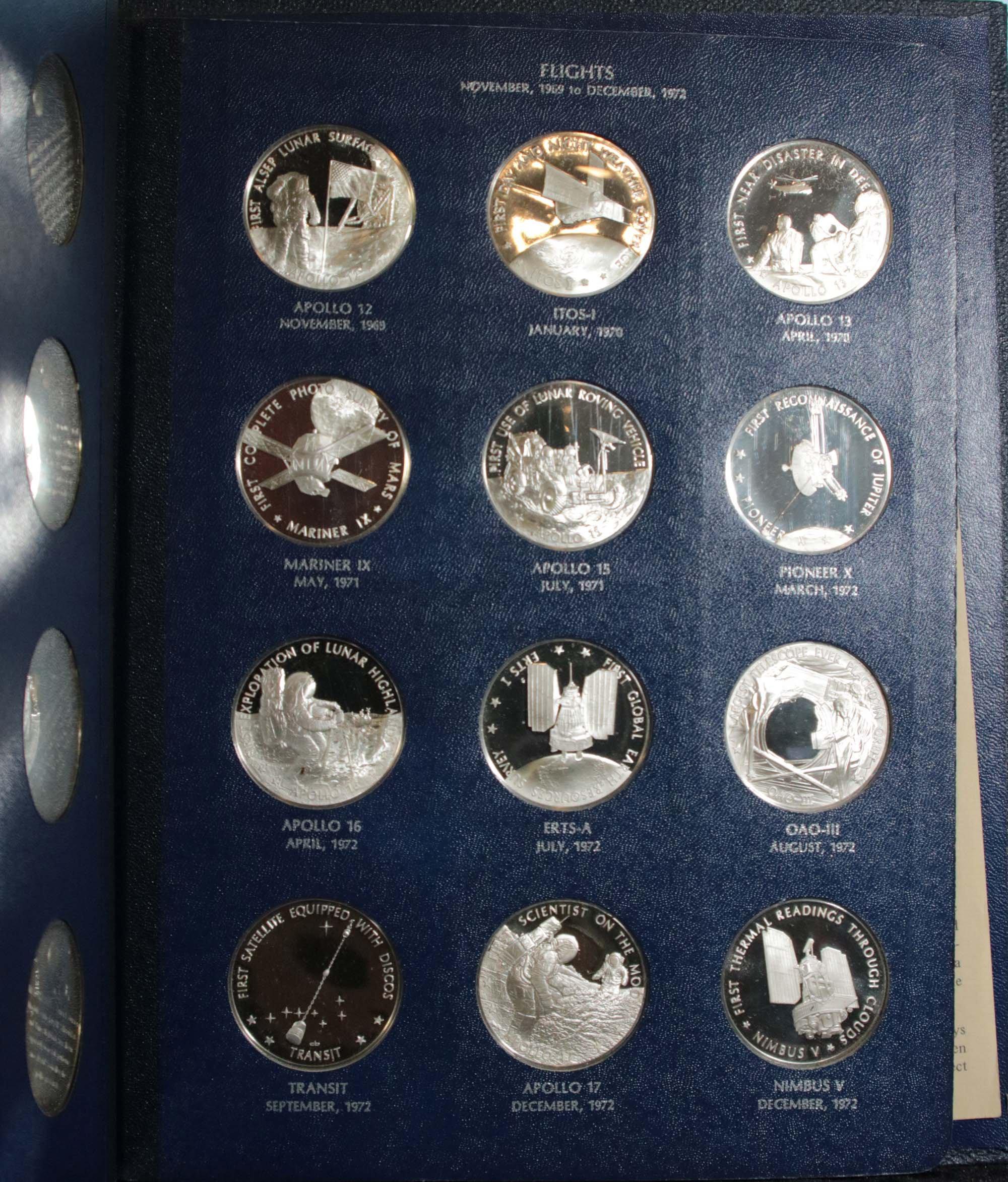 Franklin Mint America in Space 36 piece sterling silver set