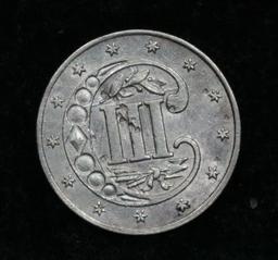 1854 3 Cent Silver 3cs Grades Select Unc (fc)