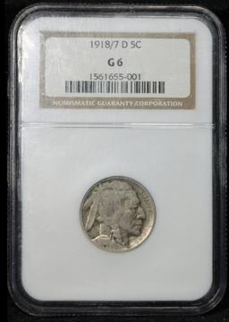***Auction Highlight*** NGC 1918/7-d Buffalo Nickel 5c Graded g6 By NGC (fc)
