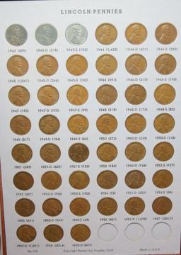Lincoln Cent Collection from 1934-1958 all dates and mints incl steel cents