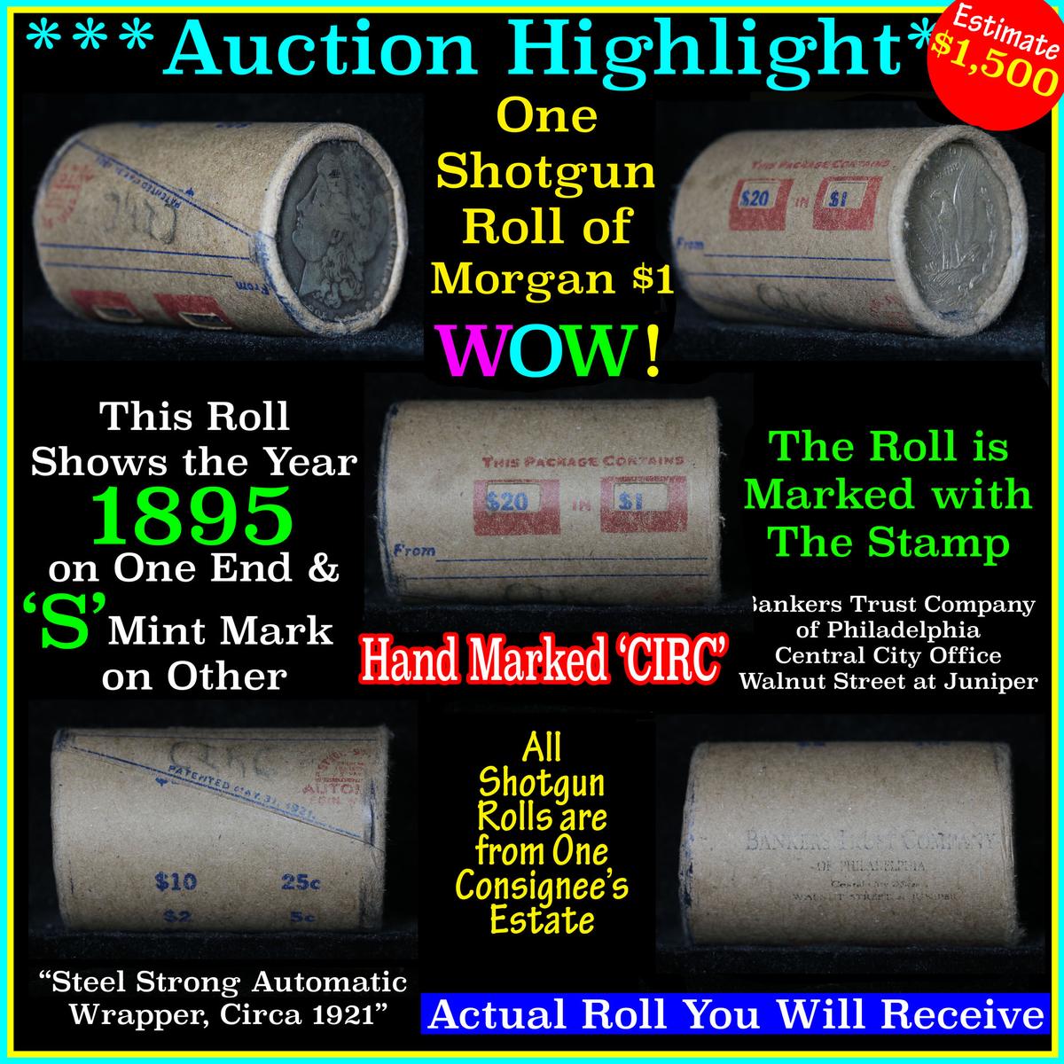 ***Auction Highlight*** Morgan dollar roll ends 1895 & 's', Better than average circ (fc)