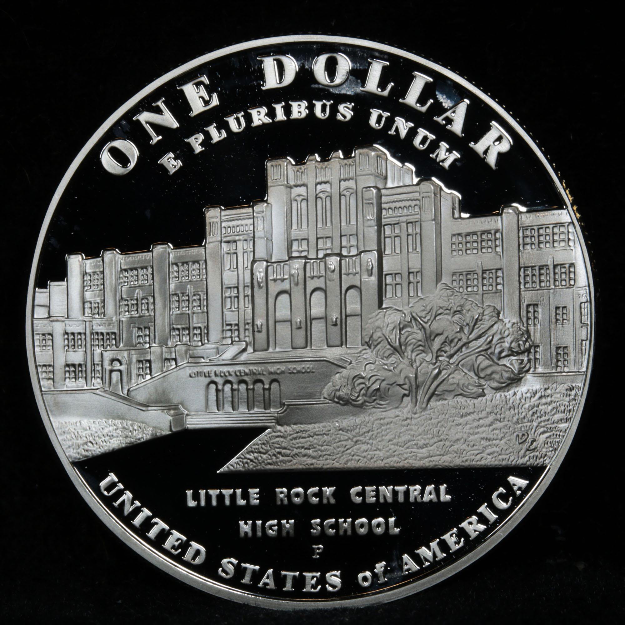 2007 P Little Rock School Segregation Modern Commem Dollar $1 Graded GEM++ Proof Deep Cameo By USCG