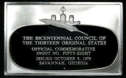 Bicentennial Council 13 orig States #58, Fail To Recapture Savannah - 1.84 oz  silver