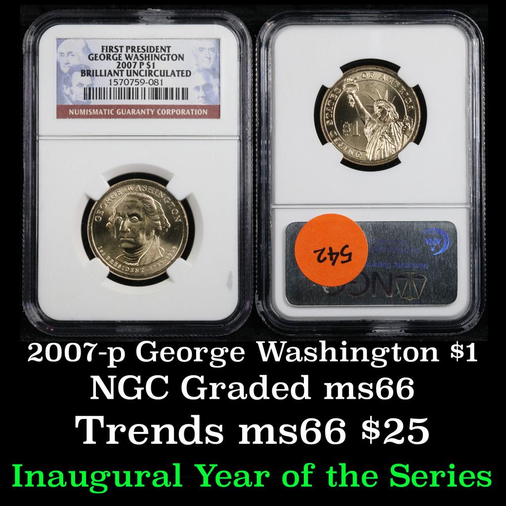 NGC 2007-P GEORGE WASHINGTON Presidential Dollar $1 Graded ms60 by NGC