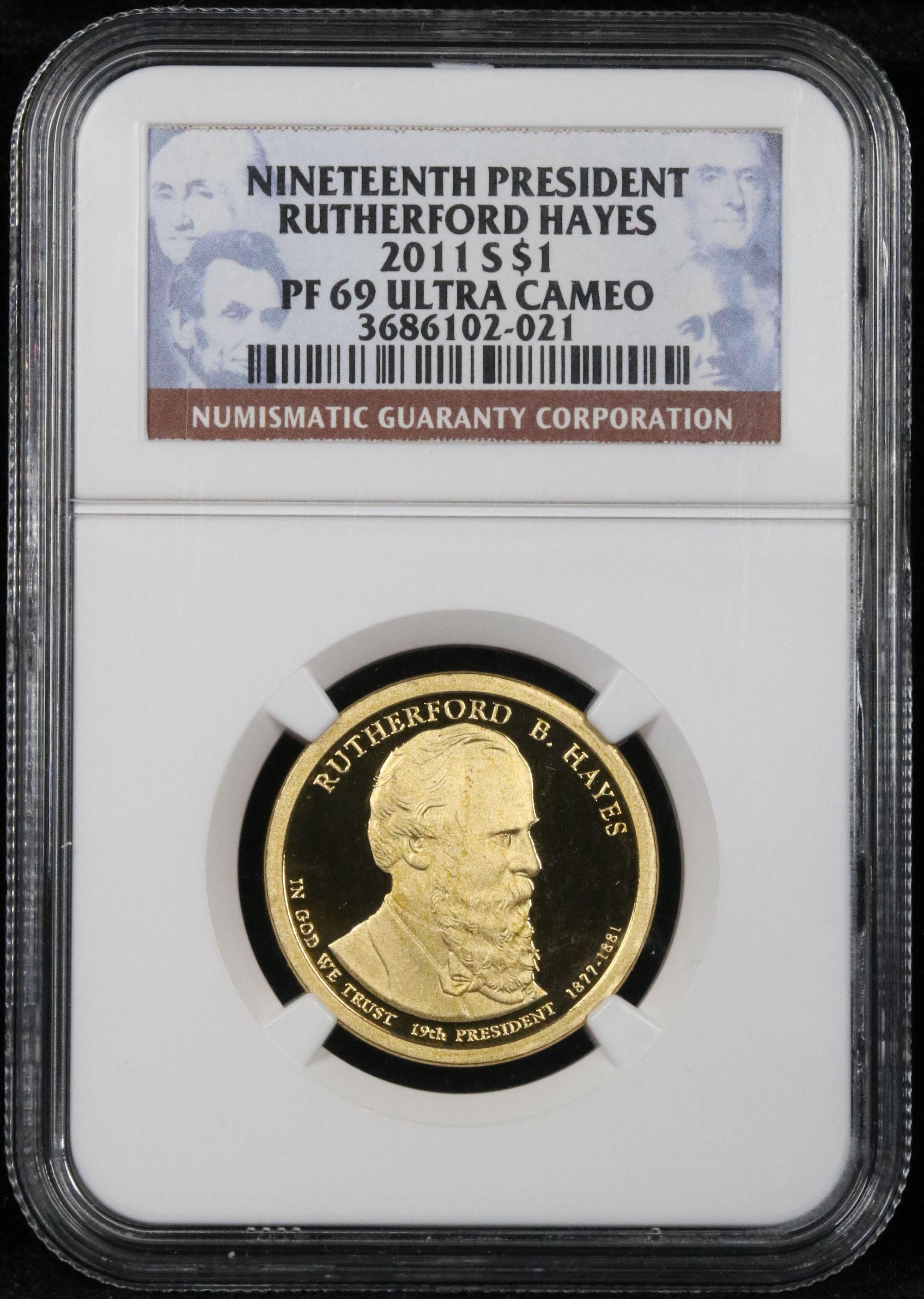 NGC 2011-s Rutherford Hayes Presidential Dollar $1 Graded Gem++ Proof Deep Cameo By NGC