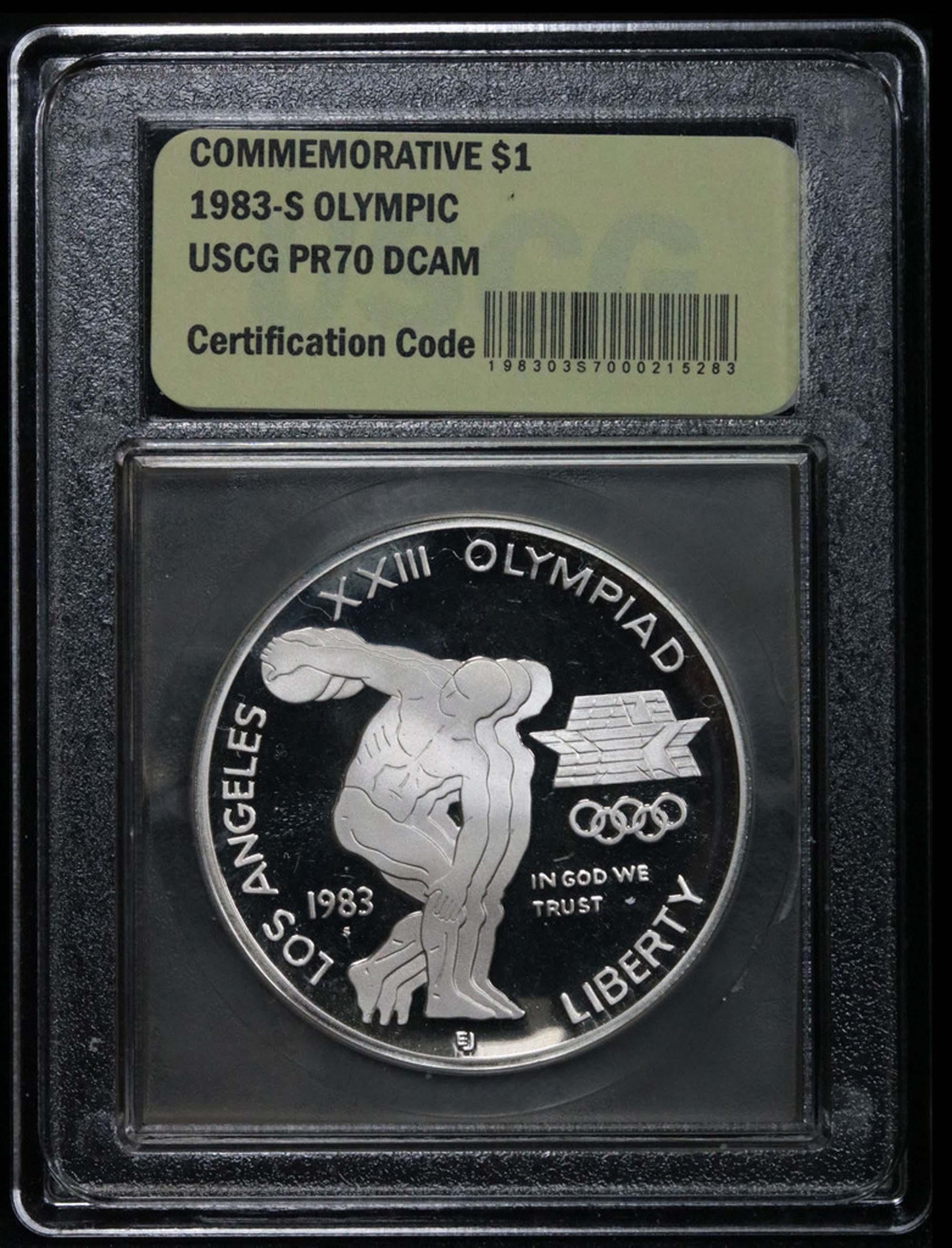 1983-s Olympics Modern Commem Dollar $1 Graded GEM++ Proof Deep Cameo By USCG