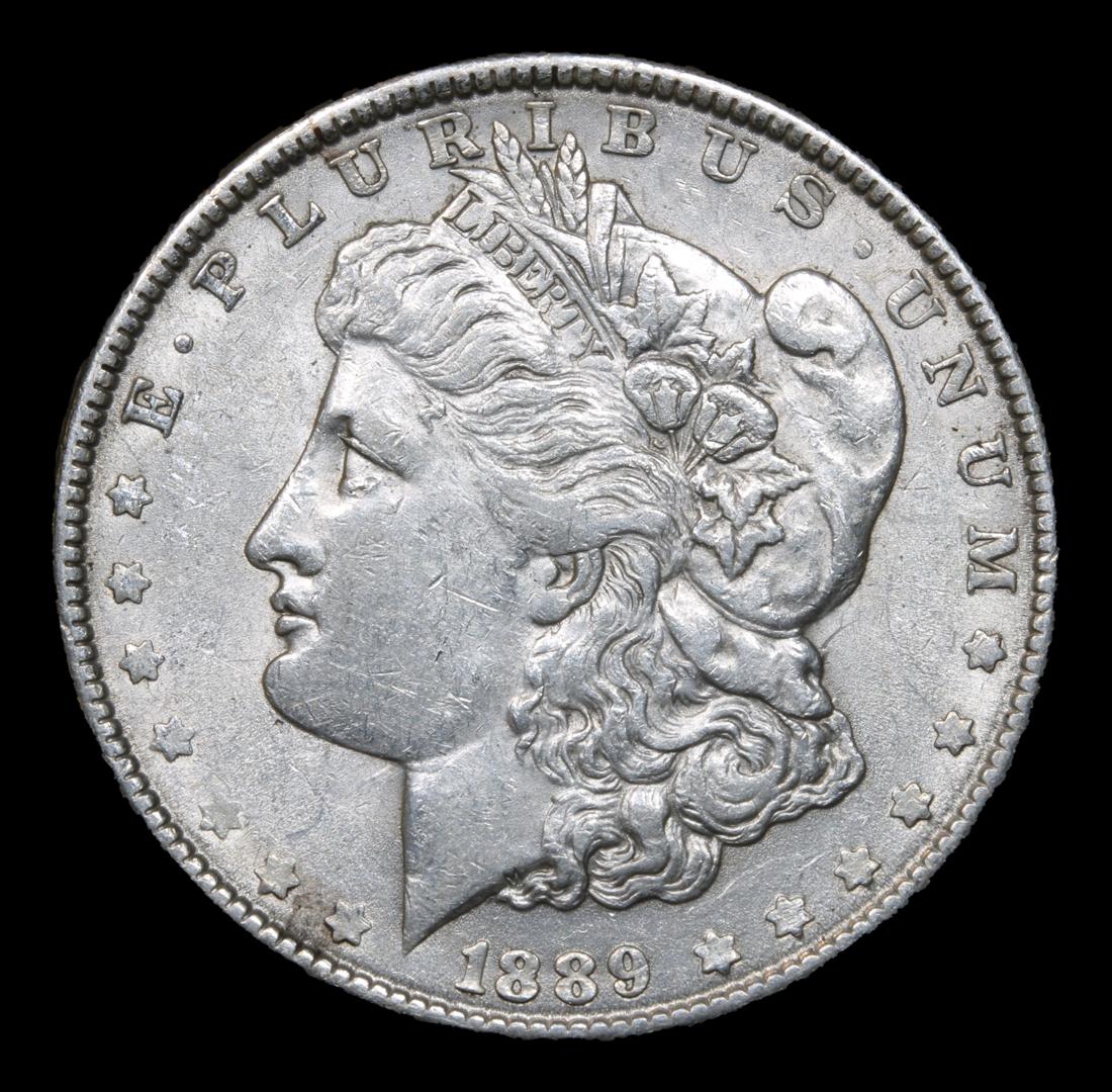 1889-p Morgan Dollar $1 Grades xf+