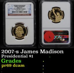 NGC 2007-s James Madison Presidential Dollar $1 Graded pr69 dcam By NGC