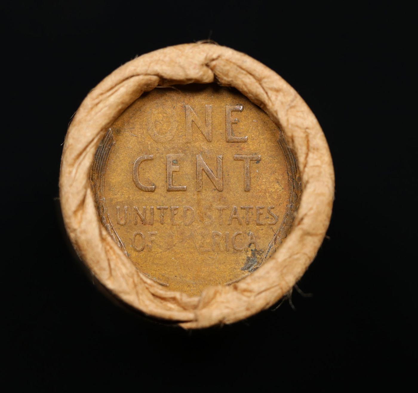 Lincoln Wheat Cent 1c Mixed Roll Orig Brandt McDonalds Wrapper, 1928-d end, Wheat other end