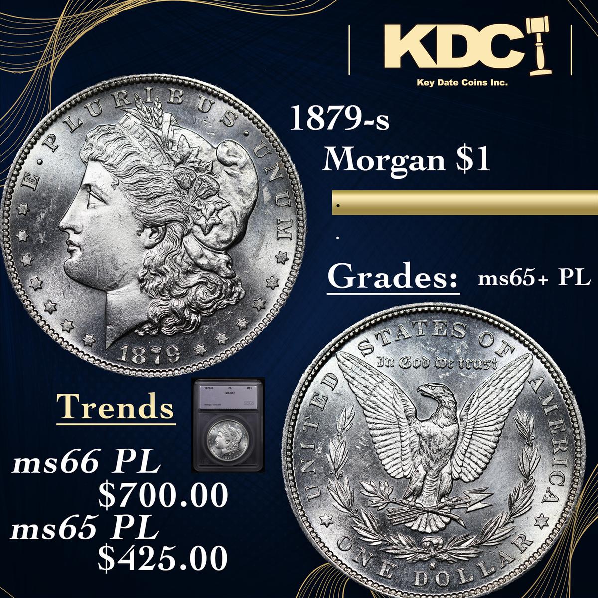 1879-s Morgan Dollar $1 Graded ms65+ PL By SEGS