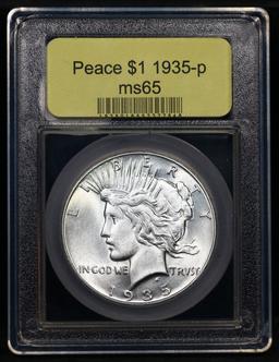 ***Auction Highlight*** 1935-p Peace Dollar $1 Graded GEM Unc By USCG (fc)