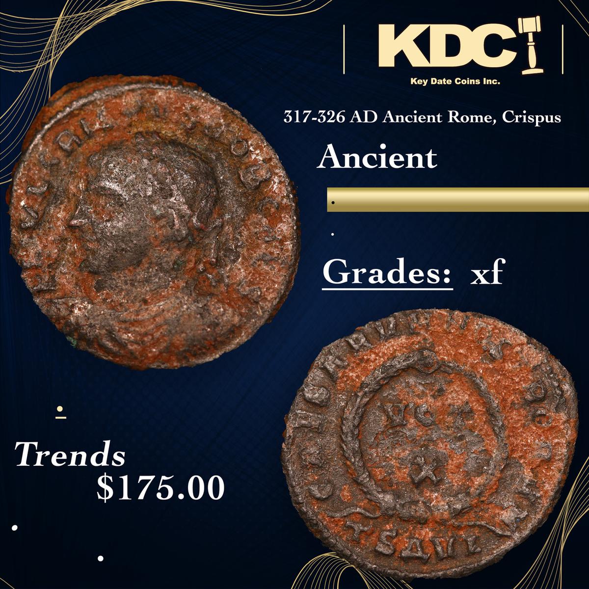 317-326 AD Ancient Rome, Crispus Ancient Grades xf