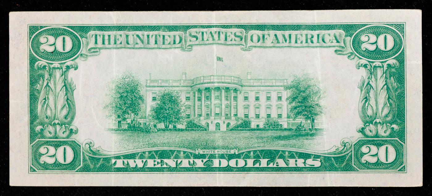 1934 $20 Green Seal Federal Reserve Note Grades xf