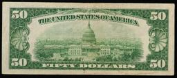 1934 $50 Green Seal Federal Reserve Note Grades xf
