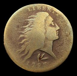 ***Auction Highlight*** 1793 Wreath Vine & Bars Flowing Hair large cent 1c Graded vg10 By SEGS (fc)