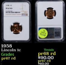 Proof NGC 1958 Lincoln Cent 1c Graded pr67 rd By NGC