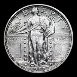 ***Auction Highlight*** 1917-p Ty I Standing Liberty Quarter 25c Graded Choice Unc FH By USCG (fc)