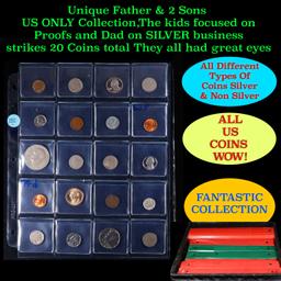 Unique Father & 2 Sons US ONLY Collection,The kids focused on Proofs and Dad on SILVER business stri