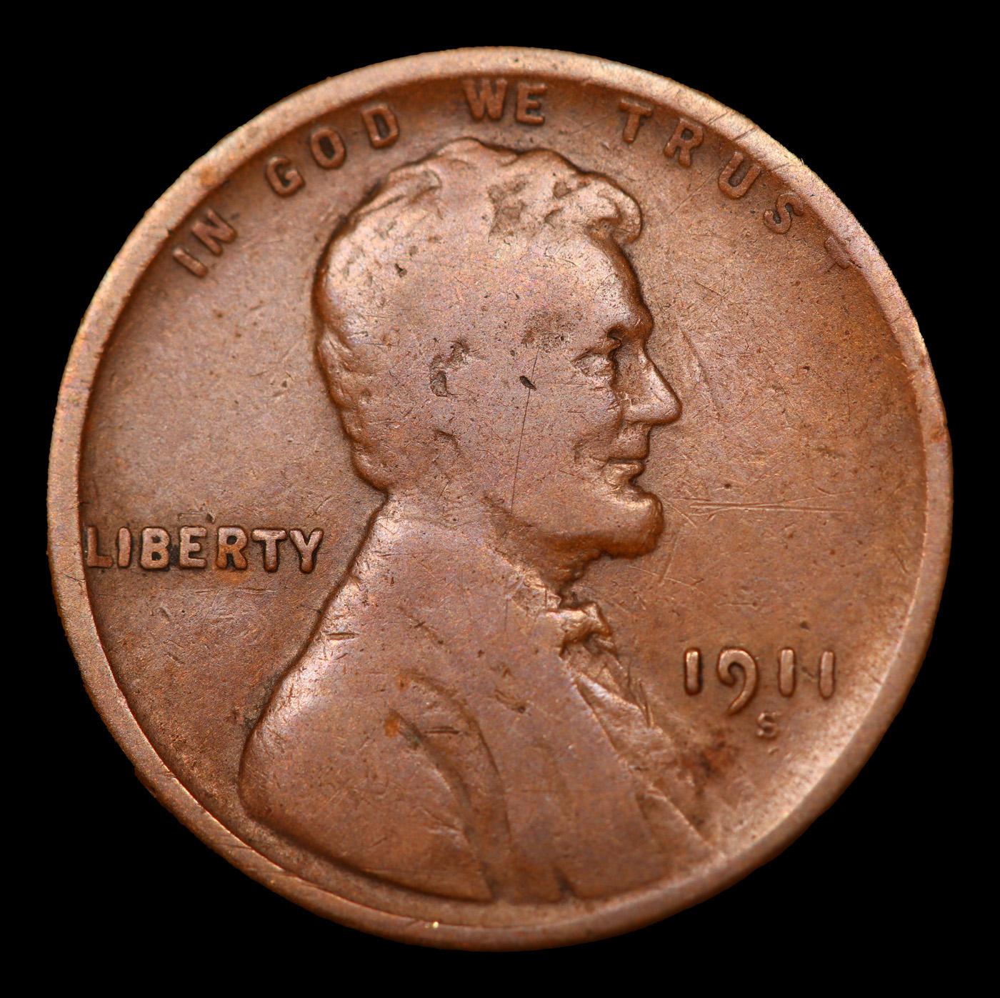 1911-s Lincoln Cent 1c Grades f, fine