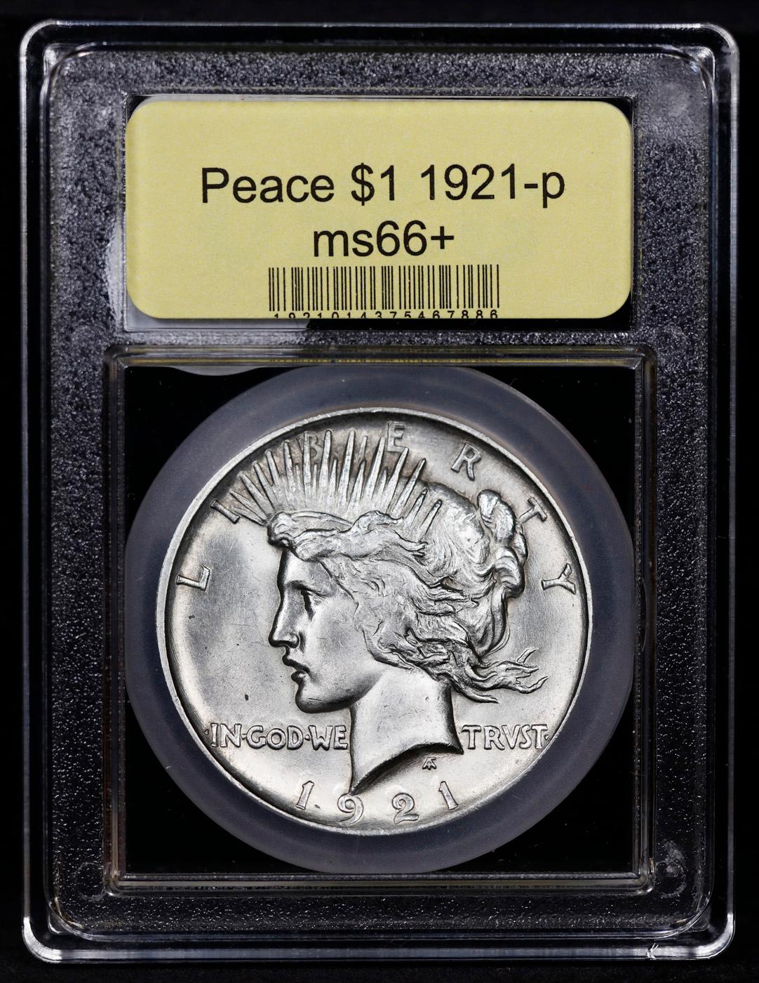 ***Auction Highlight*** 1921-p Peace Dollar $1 Graded GEM++ Unc By USCG (fc)