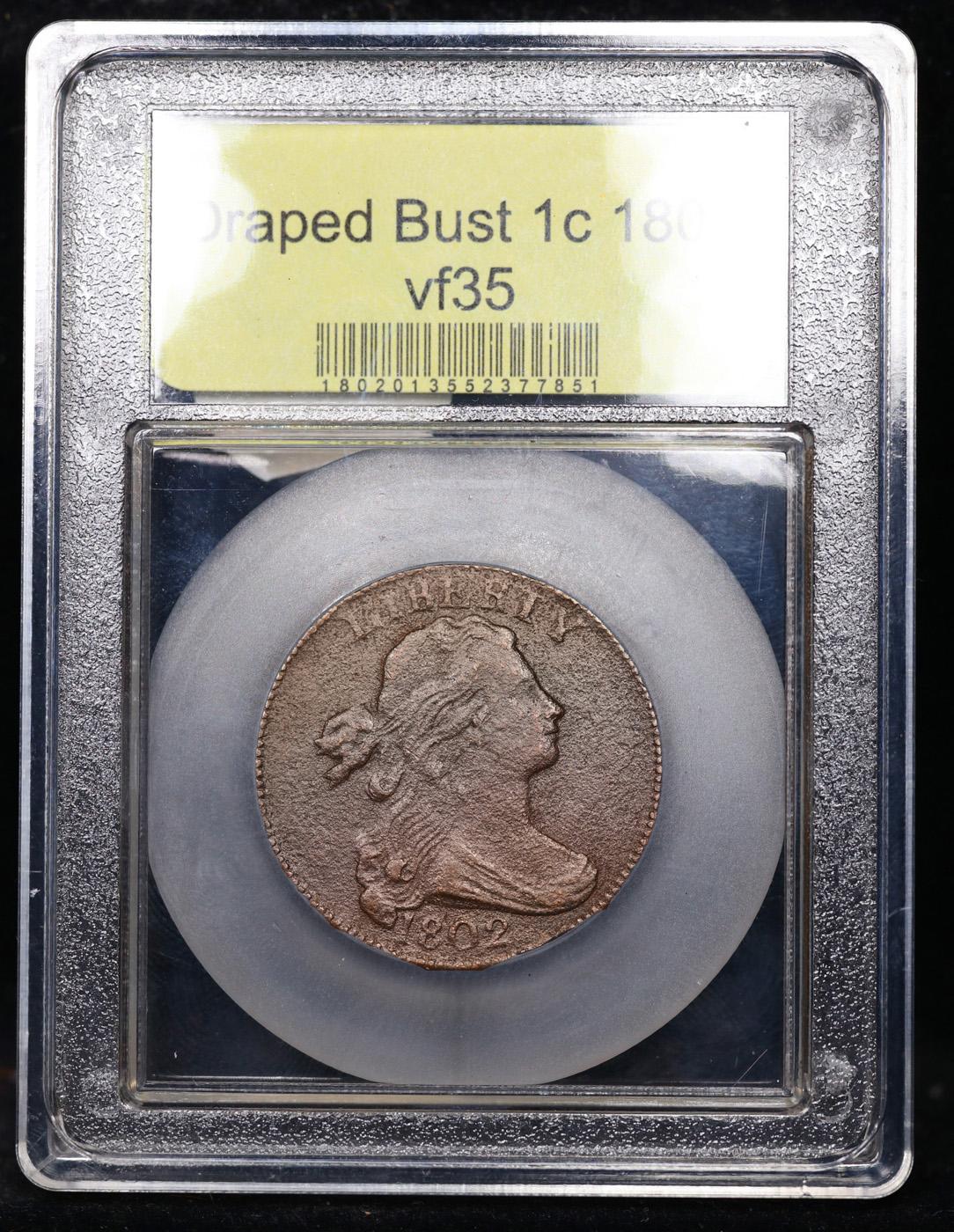 ***Auction Highlight*** 1802 Draped Bust Large Cent 1c Graded vf++ By USCG (fc)