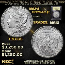***Auction Highlight*** 1883-s Morgan Dollar $1 Graded BU+ By USCG (fc)