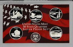 2005 United States Quarters Silver Proof Set - 5 pc set No Outer Box
