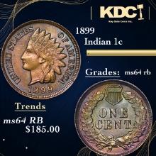 1899 Indian Cent 1c Grades Choice Unc RB