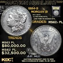 ***Auction Highlight*** 1884-s Morgan Dollar $1 Graded Select Unc+ PL By USCG (fc)