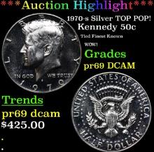 Proof ***Auction Highlight*** 1970-s Silver Kennedy Half Dollar TOP POP! 50c Graded pr69 DCAM BY SEG