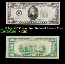 1934A $10 Green Seal Federal Reseve Note Grades vf++