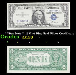 **Star Note** 1957 $1 Blue Seal Silver Certificate Grades Choice AU/BU Slider