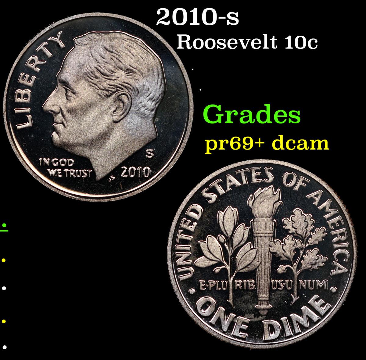 Proof 2010-s Roosevelt Dime 10c Grades GEM++ Proof Deep Cameo