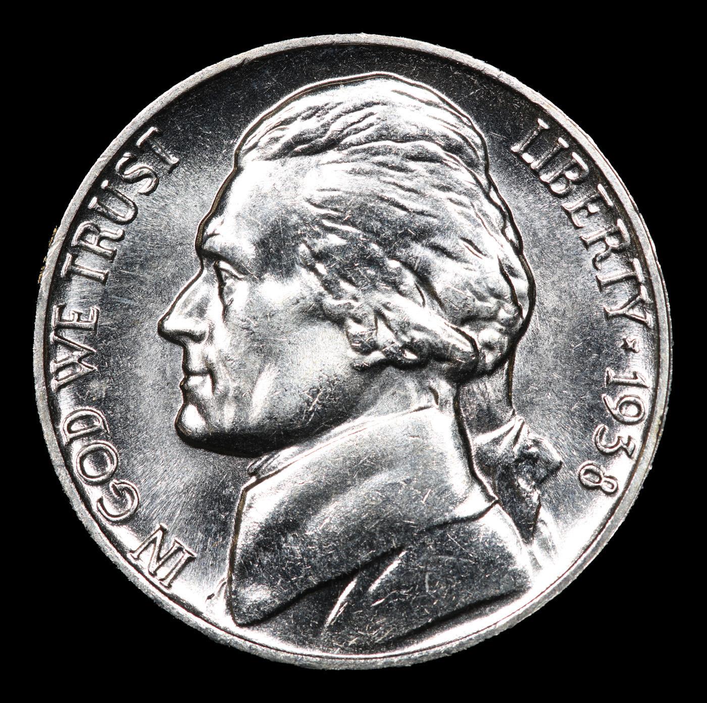 1938-p Jefferson Nickel 5c Grades GEM++ 5fs