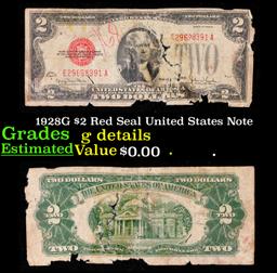 1928G $2 Red Seal United States Note Grades g details