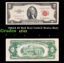 1953A $2 Red Seal United States Note Grades xf+