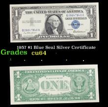 1957 $1 Blue Seal Silver Certificate Grades Choice CU