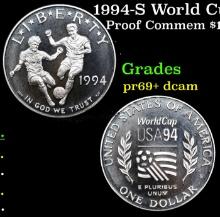 Proof 1994-S World Cup Modern Commem Dollar 1 Grades GEM++ Proof Deep Cameo