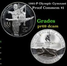 Proof 1995-P Olympic Gymnast Modern Commem Dollar 1 Grades GEM++ Proof Deep Cameo
