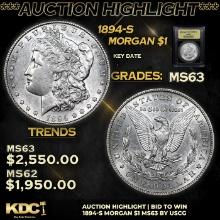 ***Auction Highlight*** 1894-s Morgan Dollar $1 Graded Select Unc By USCG (fc)