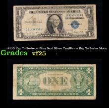 1935G Key To Series $1 Blue Seal Silver Certificate Key To Series Grades vf+ Motto
